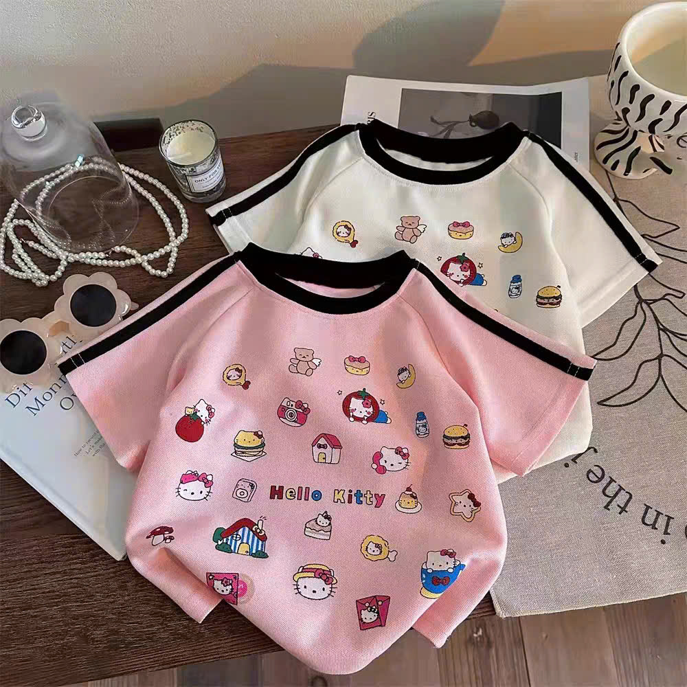 Áo Thun Bé Gái - Bé Trai HỌA TIẾT HOẠT HÌNH QC48 K.Kid Áo Phông Cotton Mát Mềm Mịn Size 8-20kg M99