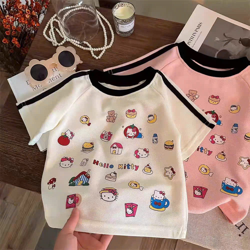 Áo Thun Bé Gái - Bé Trai HỌA TIẾT HOẠT HÌNH QC48 K.Kid Áo Phông Cotton Mát Mềm Mịn Size 8-20kg M99