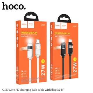 Cáp sạc LCD báo dòng Hoco U137 TypeC to LaiNing 27W, dài 1.2M