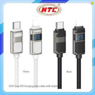Cáp sạc LCD báo dòng Hoco U137 TypeC to LaiNing 27W, dài 1.2M