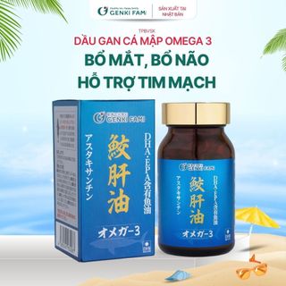 TPBVSK Omega 3 Bổ Mắt Hỗ Trợ Người Cận Thị, Tốt Cho Trí Não Tim Mạch, Astaxanthin Ngăn Ngừa Lão Hóa Genki Fami Nhật Bản