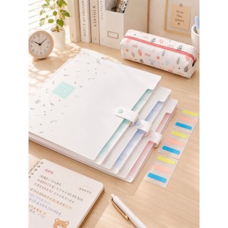 COMBO 2 Bìa Đựng Hồ Sơ A4 – Kèm Hình Dán Phân Mục – Folder Tài Liệu Tiện Lợi
