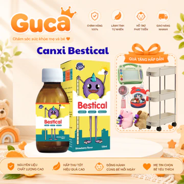 Canxi cho bé bestical bổ sung canxi d3 k2 giúp phát triển chiều cao,xương răng chắc khỏe lọ 120ml