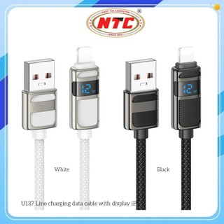 Cáp sạc LCD báo dòng Hoco U137 USB-A to LaiNing 12W, dài 1.2M