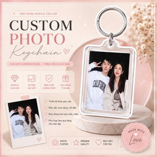 Móc Khoá Thay Ảnh - CUSTOM KEYRING In Ảnh Theo Yêu Cầu ( VUÔNG )