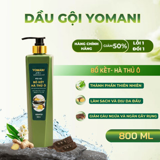 Dầu Gội Bồ Kết & Hà Thủ Ô YOMANI 800ml Giảm Gàu Ngứa Da Đầu, Hỗ Trợ Mọc Tóc, Phục Hồi Hư Tổn Tóc