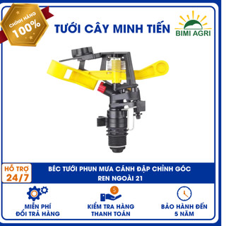 Béc tưới phun mưa cánh đập chỉnh góc - Ren ngoài 21, bán kính 5-7m