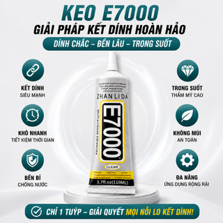Keo dán trong suốt E7000 đính đá trang sức dán vải trang trí đồ handmade đa năng 50ml 110ml