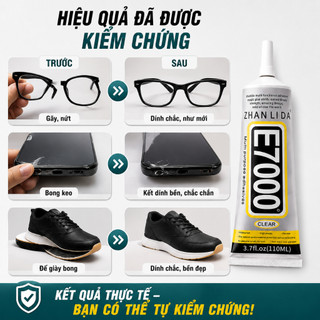 Keo dán trong suốt E7000 đính đá trang sức dán vải trang trí đồ handmade đa năng 50ml 110ml
