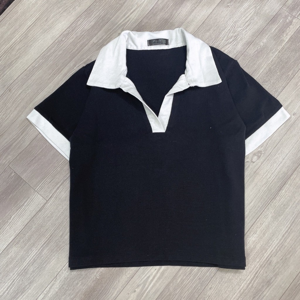 Áo Thun Kiểu Croptop Bigsize Cổ Đức,Áo Thun Cổ Bẻ Big Size Chất Thun Borib Cao Cấp A41