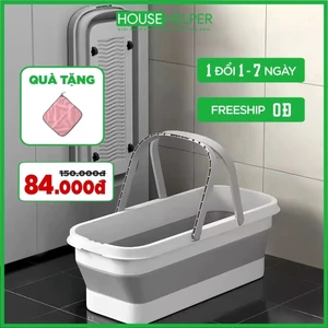 Xô đựng nước gấp gọn đa năng có bánh xe chậu gấp gọn có quai xách tiện lợi dùng cho giặt cây lau nhà 12L SOJIMOP
