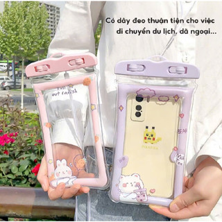 Túi Đeo Chống Nước Bảo Vệ Điện Thoại Có Phao Hoạ Tiết Hoạt Hình Kèm Dây Đeo Dễ Thương Tiện Dụng