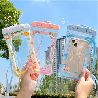 Túi Đeo Chống Nước Bảo Vệ Điện Thoại Có Phao Hoạ Tiết Hoạt Hình Kèm Dây Đeo Dễ Thương Tiện Dụng