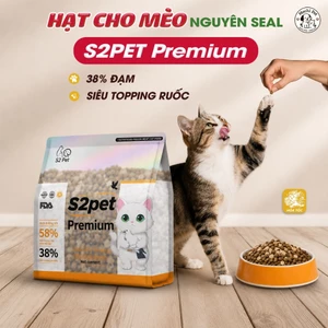 Hạt Cho Mèo S2 PET S2 Premium 1Kg Siêu Topping Ruốc Cho Mèo Mọi Lứa Tuổi