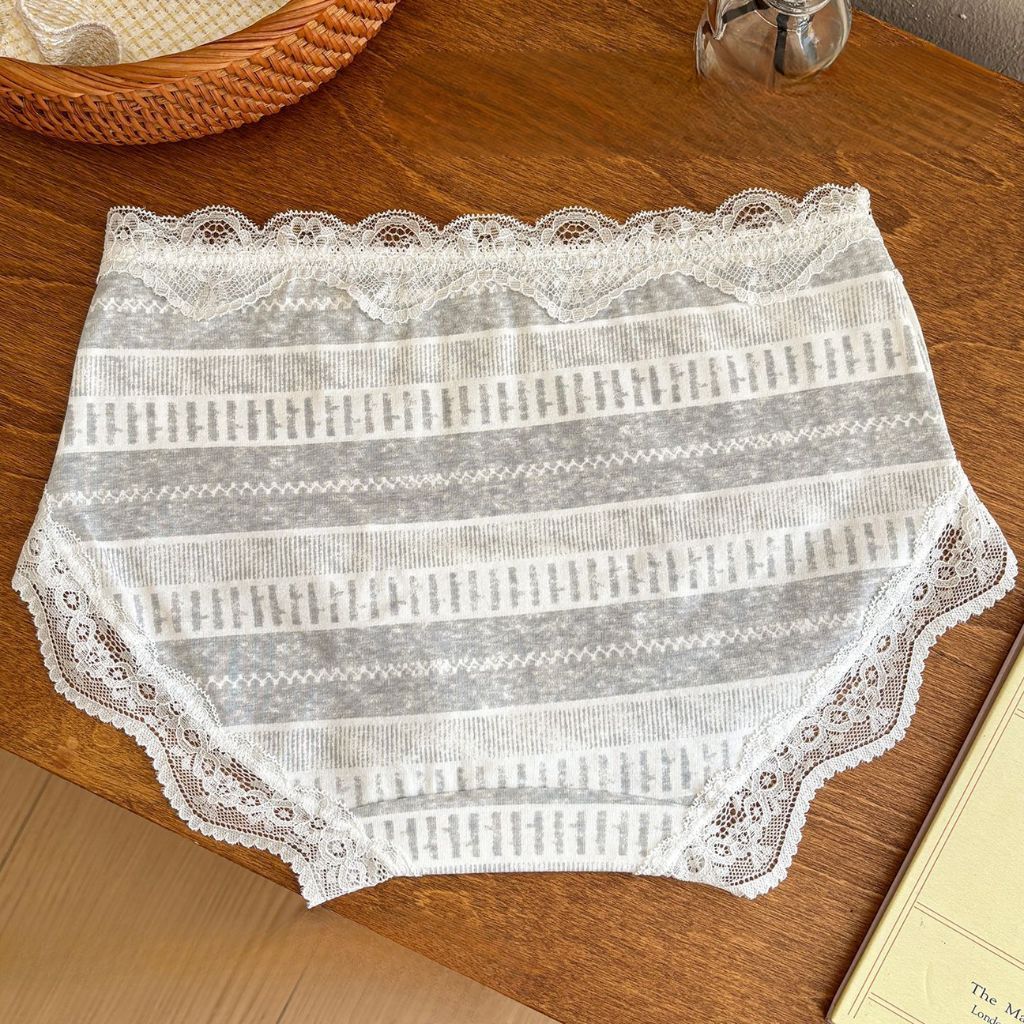 Quần lót nữ cotton kháng khuẩn mùi phối viền ren gợi cảm, Quần chip nữ cạp vừa tôn dáng LANIXA L6011