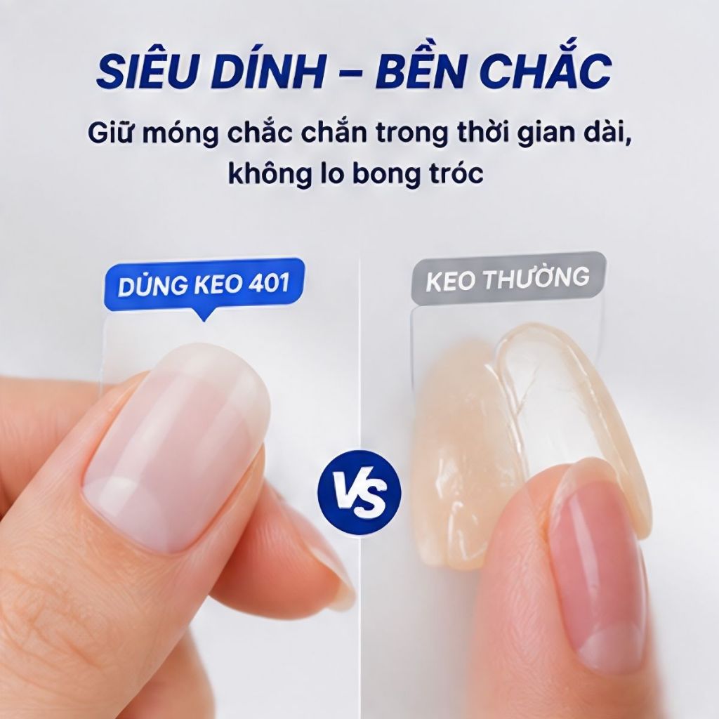 Keo dán móng 401 combo 2 chai tặng 1 chai siêu chắc nhanh khô keo gắn đá phụ kiện nail loại tốt 20g