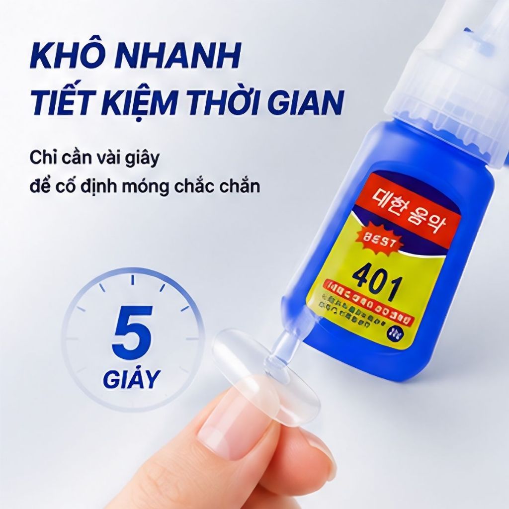 Keo dán móng 401 combo 2 chai tặng 1 chai siêu chắc nhanh khô keo gắn đá phụ kiện nail loại tốt 20g