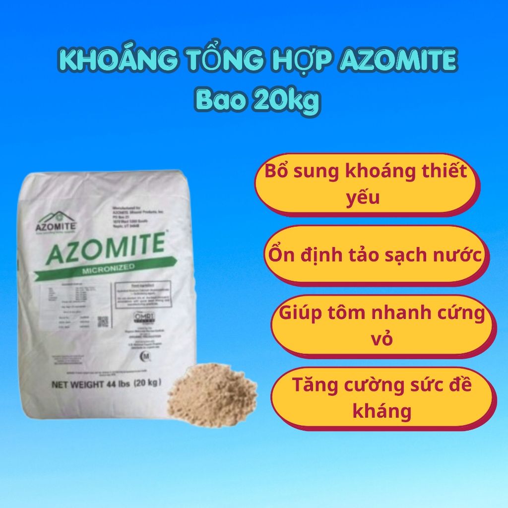 1kg Khoáng tự nhiên Azomite - Giúp Tôm Nhanh Cứng Vỏ, Phòng Trị Cong Thân Đục Cơ