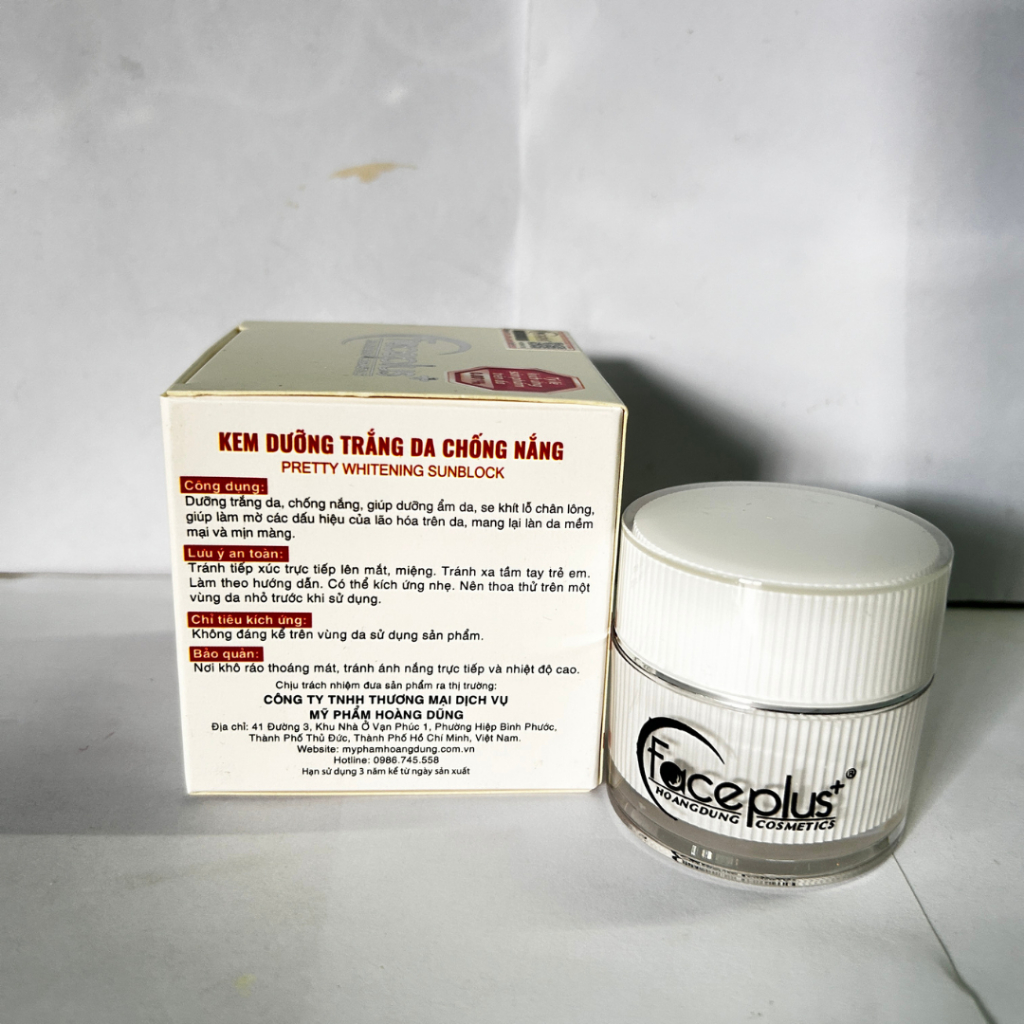 Kem Dưỡng Sáng Da Mặt Chống Nắng Kem Face Plus 10g B5 Giúp Nâng Tông Khô Thoáng Da (Trắng Đỏ)