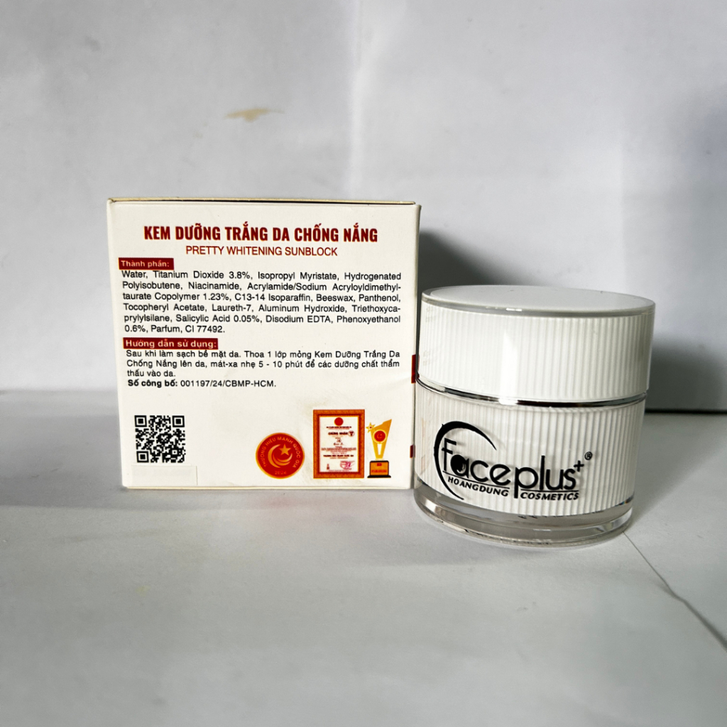 Kem Dưỡng Sáng Da Mặt Chống Nắng Kem Face Plus 10g B5 Giúp Nâng Tông Khô Thoáng Da (Trắng Đỏ)