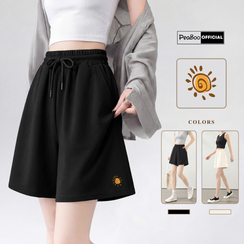 Quần Đùi Nữ, Quần Short By PEABOO Mã BST02 Luckyday Chất Cotton Thoáng Mát Dòng Cạp Chun Có Túi và Dây Thắt Năng Động | BigBuy360 - bigbuy360.vn