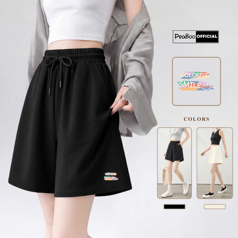 Quần Đùi Nữ, Quần Short By PEABOO Mã BST02 Luckyday Chất Cotton Thoáng Mát Dòng Cạp Chun Có Túi và Dây Thắt Năng Động | BigBuy360 - bigbuy360.vn