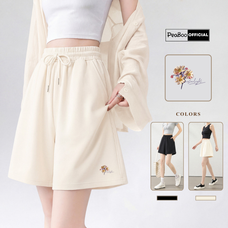 Quần Đùi Nữ, Quần Short By PEABOO Mã BST02 Luckyday Chất Cotton Thoáng Mát Dòng Cạp Chun Có Túi và Dây Thắt Năng Động | BigBuy360 - bigbuy360.vn