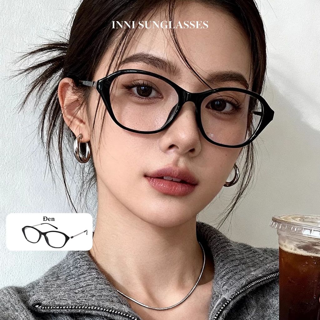Kính Cận Form Oval Cho Nữ INNI Chống Ánh Sáng Xanh, Gọng Kính Cận Phù Hợp Với Mọi Dáng Mặt - Mã 707