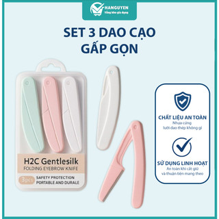 Set 3 dao cạo chân mày gấp gọn tiện tỉa lông mày và tóc mái an toàn dễ dùng