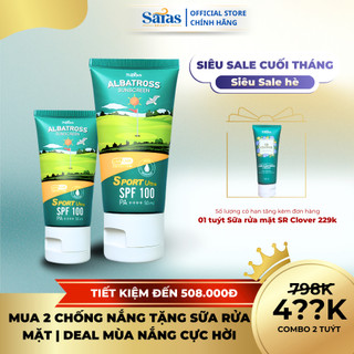 [Mua 2 tặng 1] Hai kem chống nắng nâng tone thể thao SPF100 tặng sữa rửa mặt sạch sâu