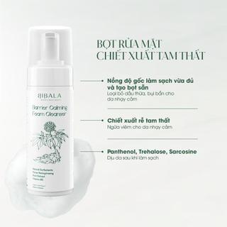 Bọt rửa mặt chiết xuất Tam Thất sạch sâu, giảm viêm và làm dịu BARRIER CALMING FOAM CLEANSER BIBALA 150ML