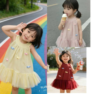 [HÀNG QCCC] Váy Bé Gái Xinh Xắn Mẫu Mới Hè 2026 - Váy Sát Nách Đuôi Cá, Đầm Đi Chơi Đính Kẹo cho bé gái