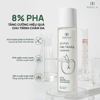 8% PHA Daily Glowing Essence 150 ml - Nước dưỡng sáng, tẩy TBC, ngừa mụn cho da Bibala