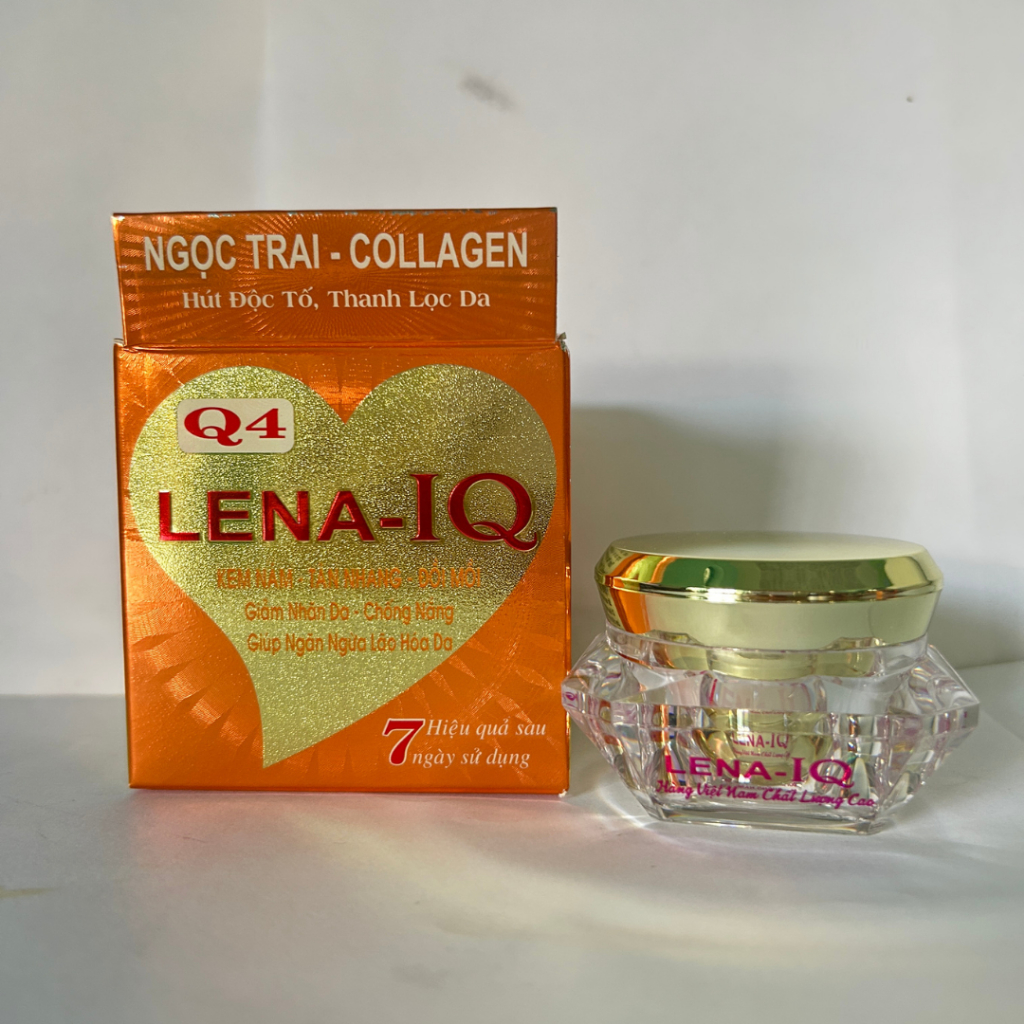 Kem Lena-IQ Q4 Q27 Giúp Mờ Nám Tàn Nhang Đồi Mồi Dưỡng Trắng Da Collagen 18g (Cam)
