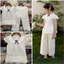 Bộ Quần Áo Bé Gái Cotton 100% Hàn Quốc Áo Cổ Sen Phối Nơ Đen Quần Dài Trắng, Set Bé Gái Hàn Quốc 2-10 Tuổi
