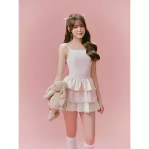 ĐẦM AMORA - Đầm hồng tầng 2 dây phối ren nữ tính, nhẹ nhàng đi chơi phong cách tiểu thư