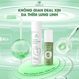 Bộ đôi Nước dưỡng 8% PHA 8% PHA DAILY GLOWING ESSENCE 150ML + GEL chấm mụn Tràm Trà NANO TEA TREE ACNE-CARE SPOT GEL 15M