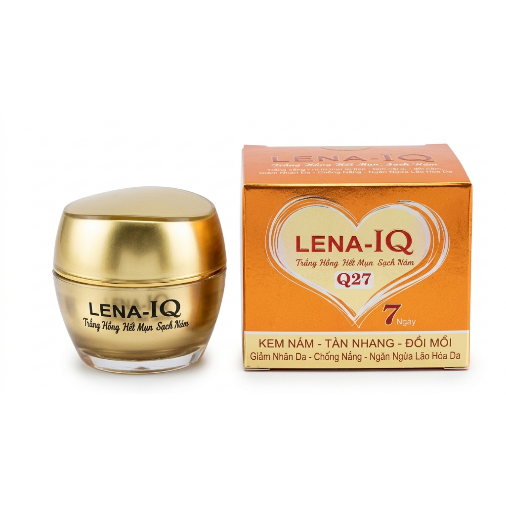 Kem Lena-IQ Q4 Q27 Giúp Mờ Nám Tàn Nhang Đồi Mồi Dưỡng Trắng Da Collagen 18g (Cam)