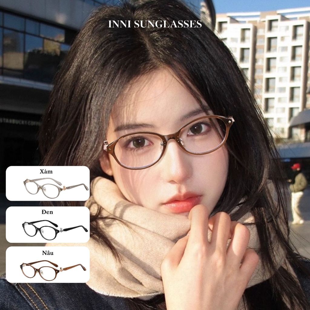 Kính Mắt Thời Trang INNI Form Oval Phù Hợp Mọi Dáng Mặt, Gọng Kính Cận Phong Cách Cổ Điển - 32007