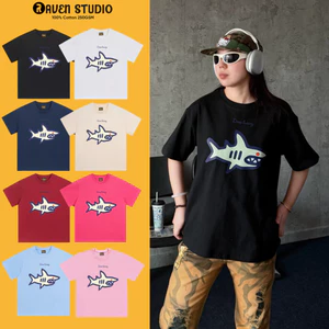 Áo Thun Drew Fantasy Shark Oversize 100% Cotton 250GSM Cao Cấp Nam nữ