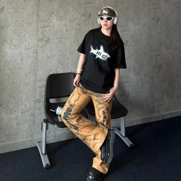 [Full Tag] Áo Thun Drew Fantasy Shark Oversize 100% Cotton 250GSM Cao Cấp Nam nữ