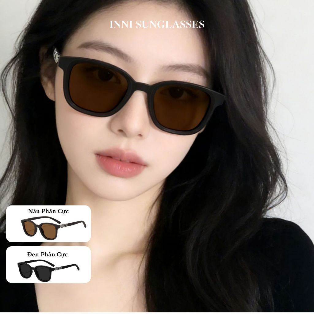 Kính Mát Thời Trang INNI 1254 Kính Râm·Gọng Đen Unisex, Form Vuông Dễ Đeo, Chống UV Bảo Vệ Mắt