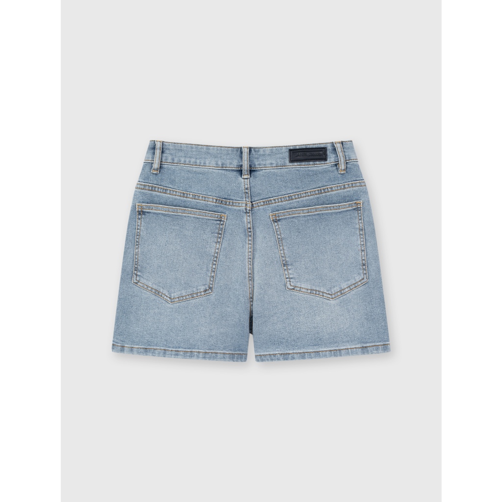 Quần short jean nữ CANIFA quần đùi denim dáng ngắn form vừa họa tiết kẻ 6BS26S004
