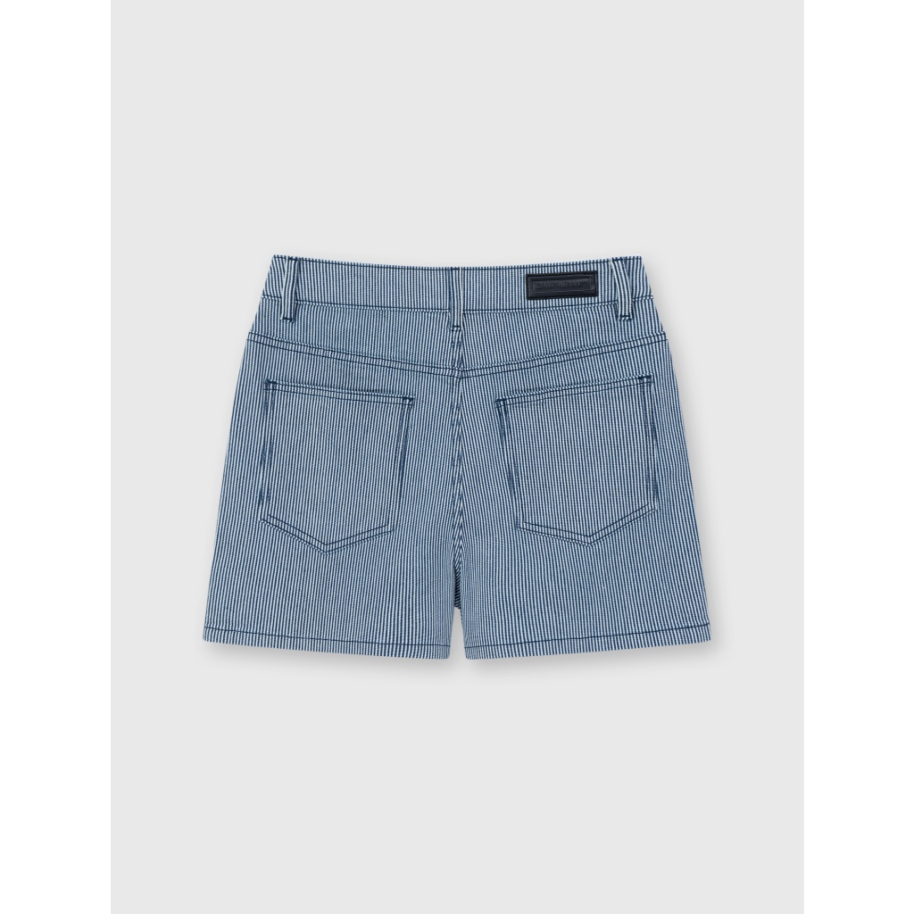 Quần short jean nữ CANIFA quần đùi denim dáng ngắn form vừa họa tiết kẻ 6BS26S004