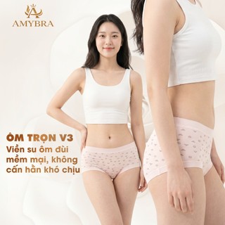 Quần Lót Nữ AMYBRA Dáng Đùi Cotton Viền Su, Quần Chip Đáy May Kháng Khuẩn Thoáng Khí L6005