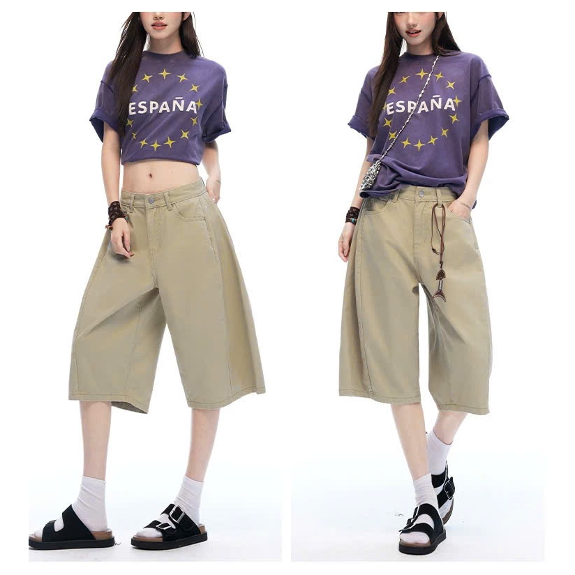 Quần Ngố Lửng Nữ Kaki Nhật Hàng Đẹp Form Cong Tôn Dáng Vibe Xinh Đẹp m10