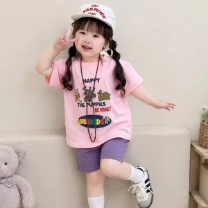 Sét Bé Gái HỌA TIẾT THỎ BÁO HOẠT HÌNH QC73 K.Kid Bộ Mùa Hè Chất Cotton Mát size 8-20kg M88