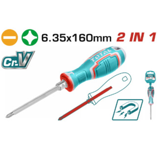 Bộ tua vít 2 trong 1 đa năng chính hãng TOTAL tiện lợi thép hợp kim siêu bền DNTT