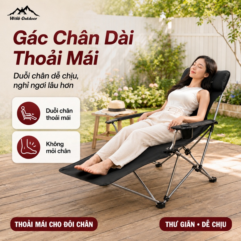 WTHB Outdoor Ghế tựa Ghế xếp ngoài trời ghế cắm trại ghế di động có thể chịu được 300kg Lưới thoáng khí