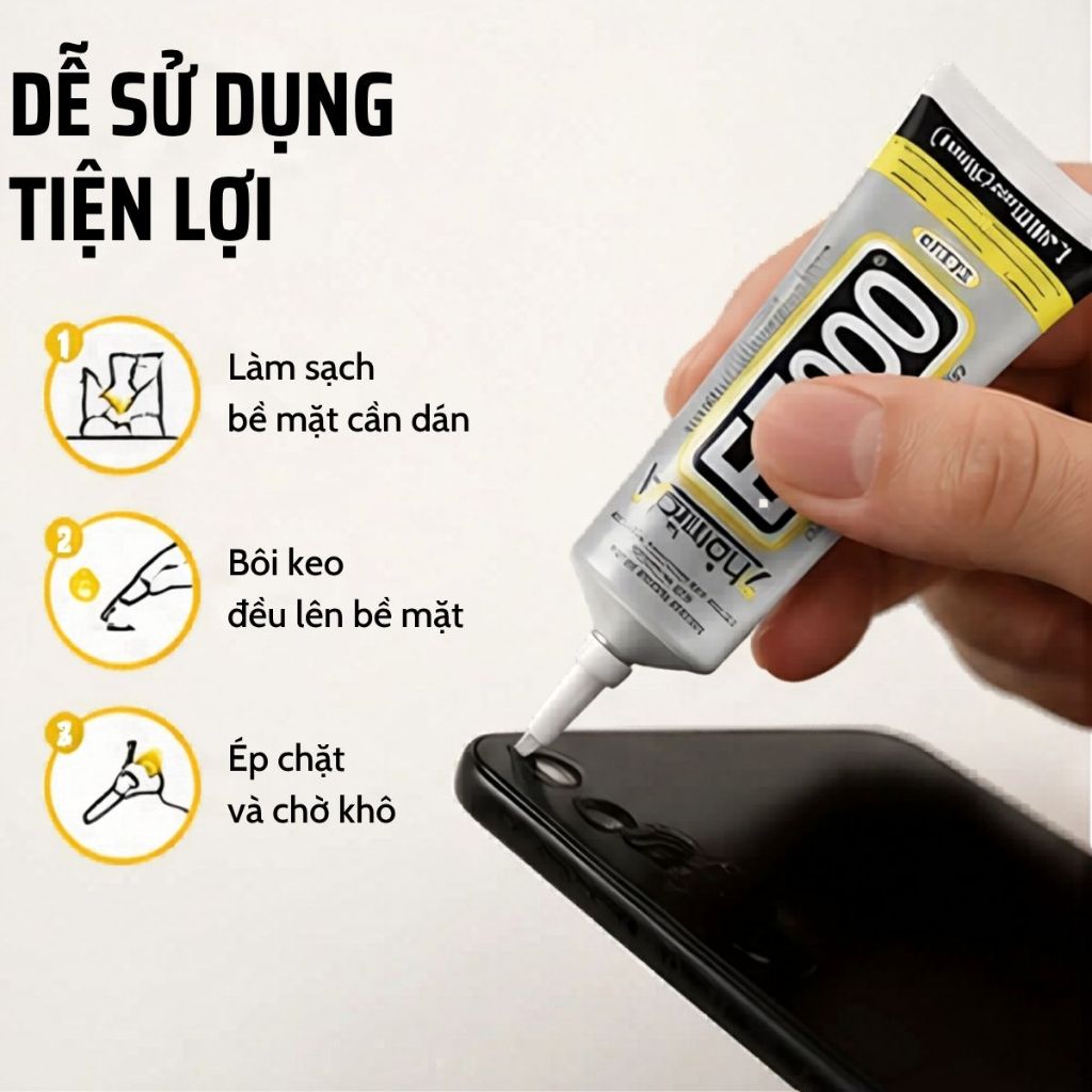 Keo dán trong suốt E7000 đính đá trang sức dán vải trang trí đồ handmade đa năng 50ml 110ml